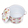 hot pot insulated enamel steamer with flower design